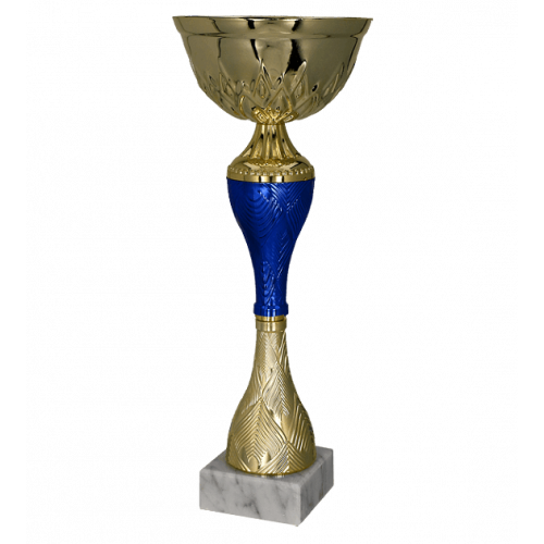 Puchar metalowy złoto-niebieski 32cm