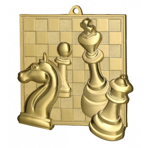 Medal złoty - szachy - medal stalowy