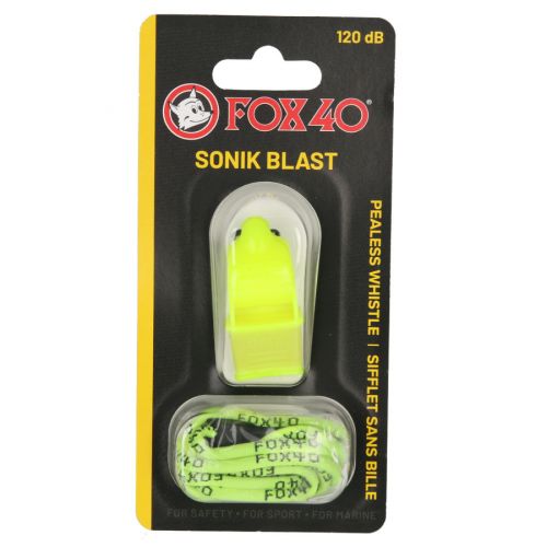 Gwizdek Fox 40 CMG Sonik Blast neonowy żółty ze sznurkiem