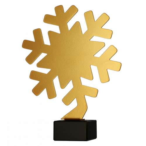 Trofeum metalowe z marmurową podstawą - Śnieżynka 21cm