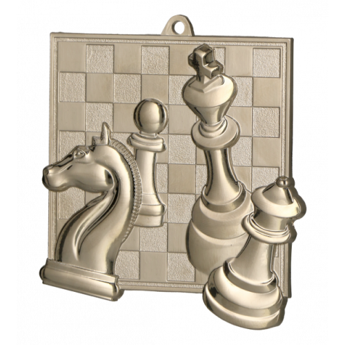 Medal srebrny - szachy - medal stalowy