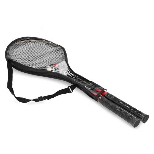 Spokey BADMNSET1 - Zestaw do badmintona: 2 rakietki + lotka + pokrowiec