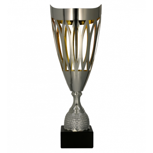 Puchar metalowy srebrno - złoty 38.5cm