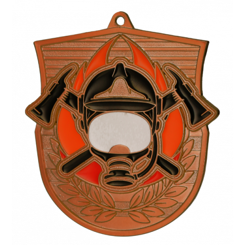 Medal brąz - strażactwo - medal stalowy
