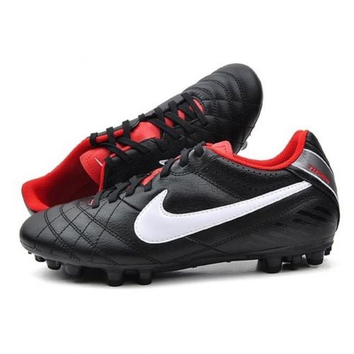 BUTY NIKE TIEMPO NATURAL IV LTR AG 509087 010 BLK/WHITE-MTLC CL GRY-CHLLNG