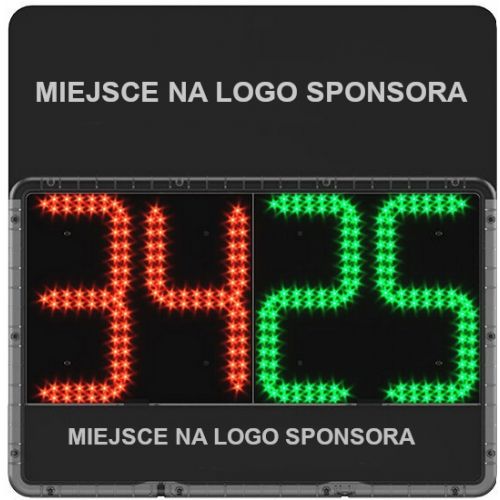 Elektroniczna tablica zmiany zawodników- dwustronna z podwójną przestrzenią na logo sponsora + walizka