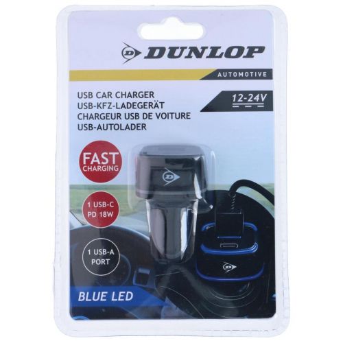 ŁADOWARKA SAMOCHODOWA MULTI USB A + USB C DUNLOP