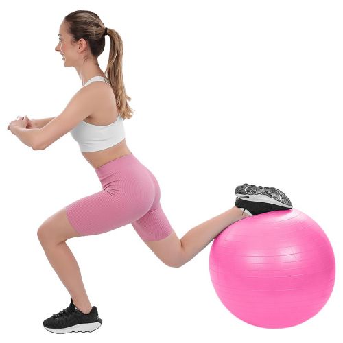 PIŁKA GIMNASTYCZNA DO ĆWICZEŃ FITNESS 75CM ANTIBURST RÓŻOWA