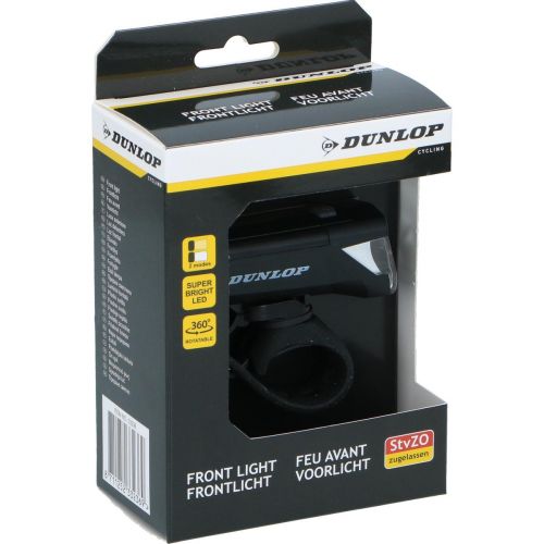 LAMPKA ROWEROWA PRZEDNIA 2 TRYBY CERTYFIKAT DUNLOP