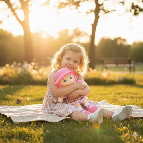 LALKA PRZYTULANKA SZMACIANKA Z DŻWIĘKIEM RÓŻOWA