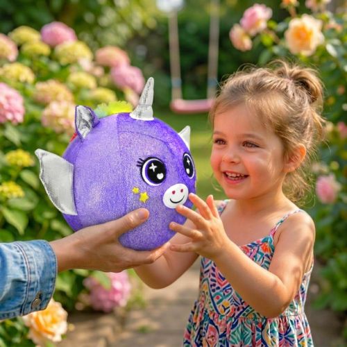 PIŁKA EMOJI 23CM JEDNOROŻEC FIOLETOWA