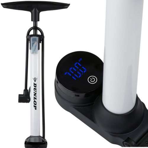 POMPKA ROWEROWA WARSZTATOWA 120PSI (8,3 Bar) WYŚWIETLACZ CYFROWY LCD SKŁADANA PODSTAWA DUNLOP