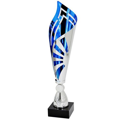 PUCHAR METALOWY SREBRNO NIEBIESKI 39 CM TRYUMF