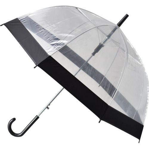 PARASOL DŁUGI TRANSPARENTNY CZARNY SEMI LINE