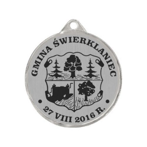 Medal metalowy z grawerowaniem na laminacie