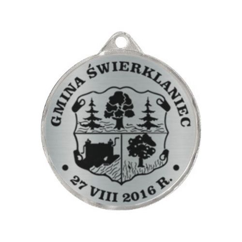 Medal metalowy z grawerowaniem na laminacie