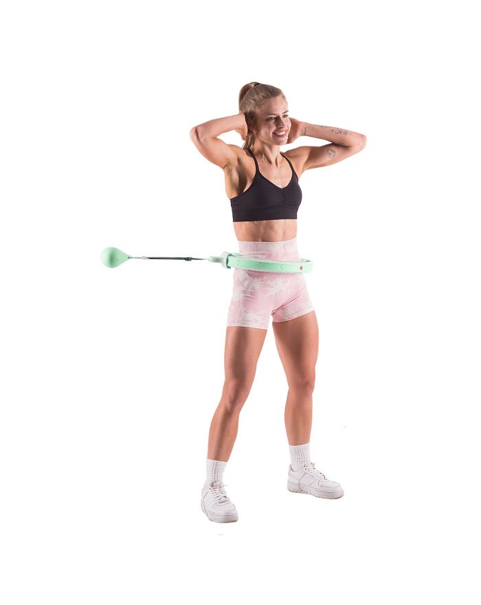 HHW06 HULA HOP GREEN Z WYPUSTKAMI I OBCIĄŻNIKIEM + LICZNIK HMS