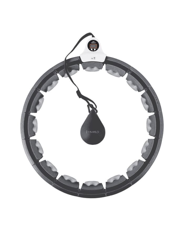 HHW06 HULA HOP BLACK Z WYPUSTKAMI I OBCIĄŻNIKIEM + LICZNIK HMS