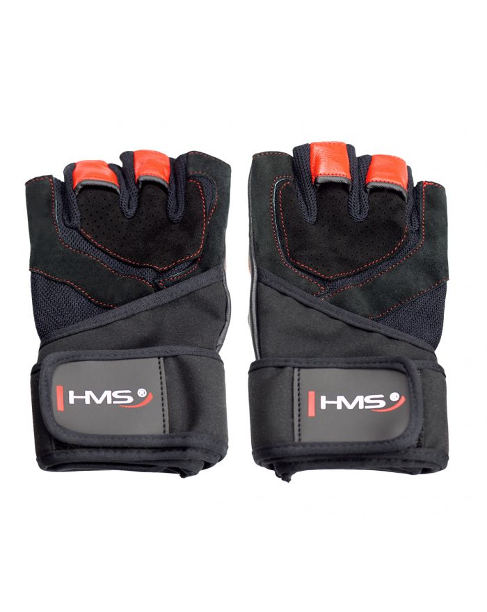 RST01 BLACK/RED ROZM. S RĘKAWICE NA SIŁOWNIĘ HMS