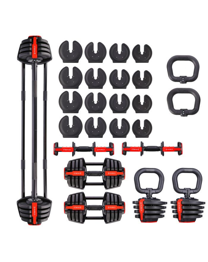 SGR18 PRO SET 3W1 ZESTAW REGULOWANYCH SZTANGIELEK 41 KG HMS