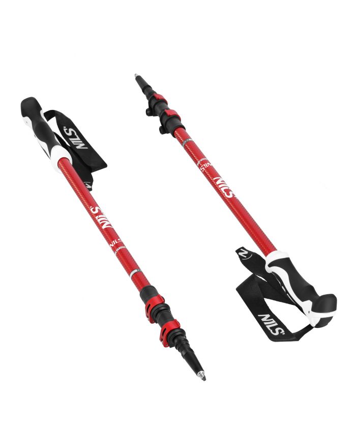 TK8601 RED KIJE TREKKINGOWE ALUMINIOWE NILS