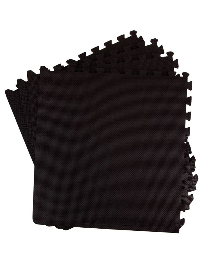 Mata do ćwiczen puzzle EB FIT 60x60x1,0cm 4 szt czarna