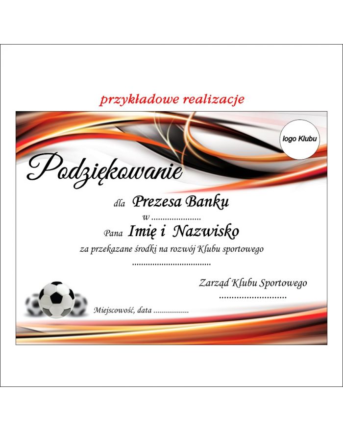 Tabliczka na podkład bardzo duża