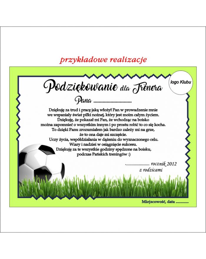 Tabliczka na podkład średnia