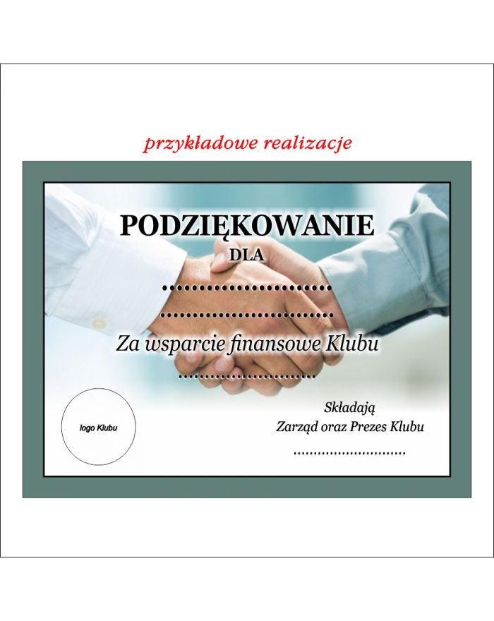 Tabliczka na podkład duża