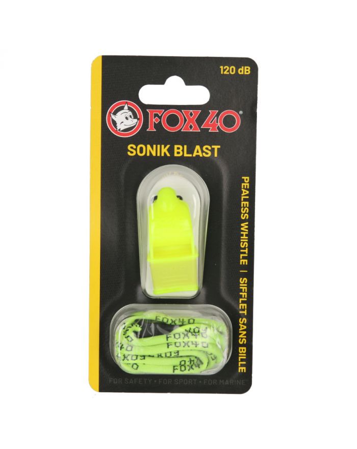 Gwizdek Fox 40 CMG Sonik Blast neonowy żółty ze sznurkiem
