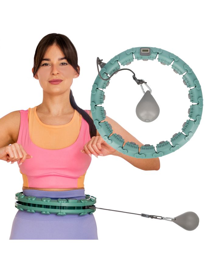 FH03 GREEN HULA HOP Z OBCIĄŻNIKIEM I LICZNIKIEM
