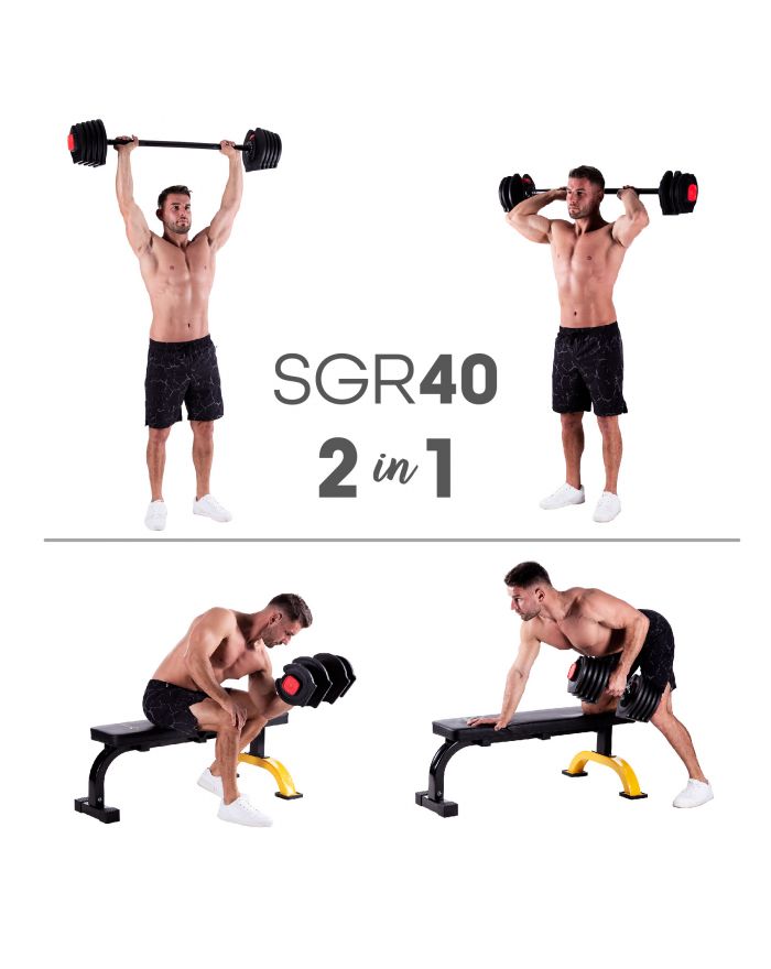 SGR40 PRO SET 2W1 ZESTAW REGULOWANYCH SZTANGIELEK 43,5 KG HMS