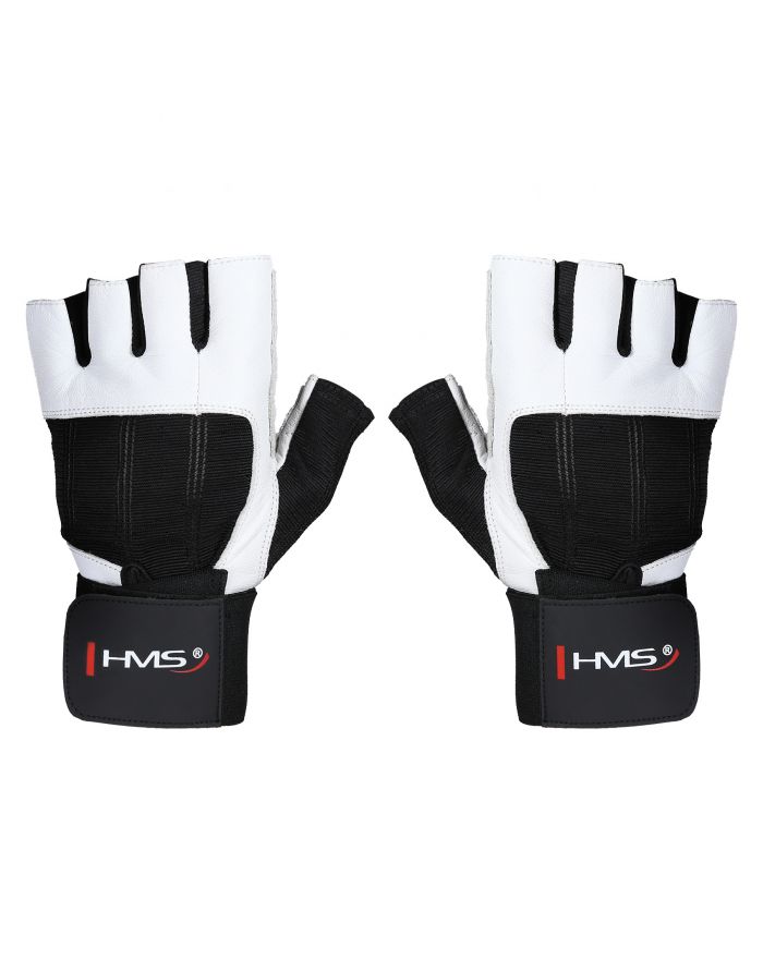 RST04 WHITE-BLACK ROZM. XXL RĘKAWICE NA SIŁOWNIĘ HMS