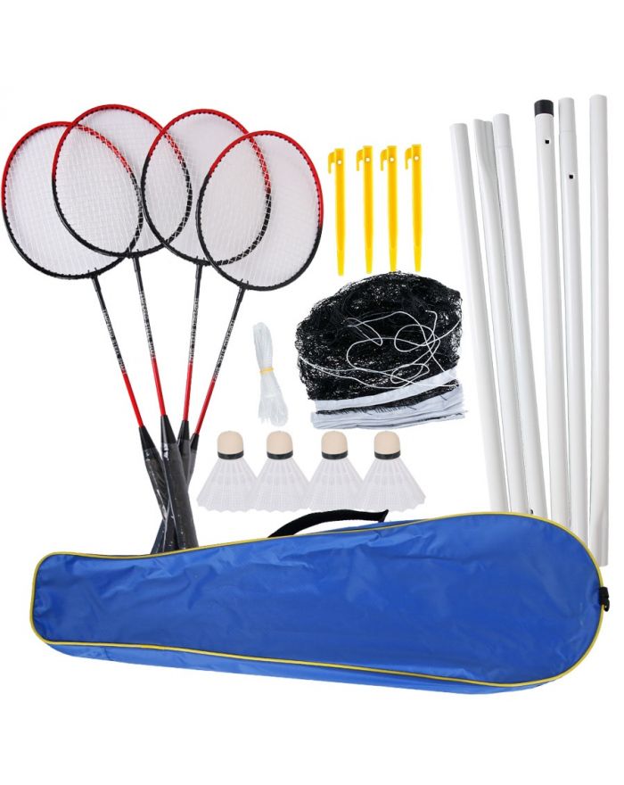 Zestaw do badmintona dla 4 osób + 2 lotki