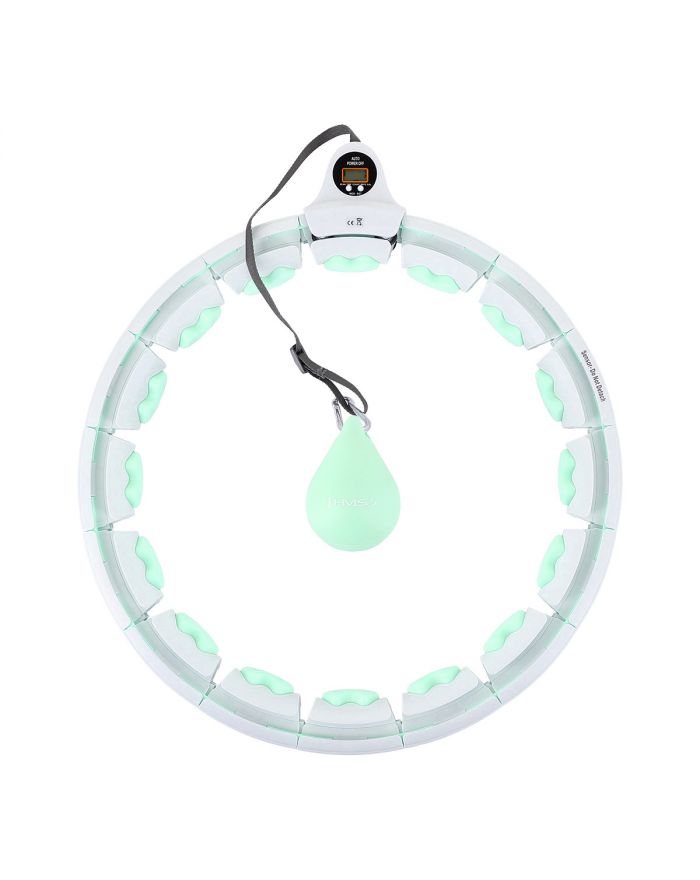 HHW06 HULA HOP GREEN Z WYPUSTKAMI I OBCIĄŻNIKIEM + LICZNIK HMS