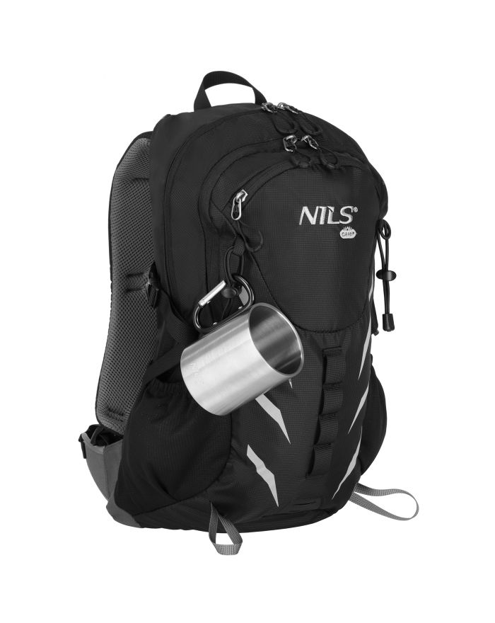 NC17110 KUBEK KEMPINGOWY Z KARABIŃCZYKIEM 300 ML STAL NIERDZEWNA CZARNY NILS CAMP