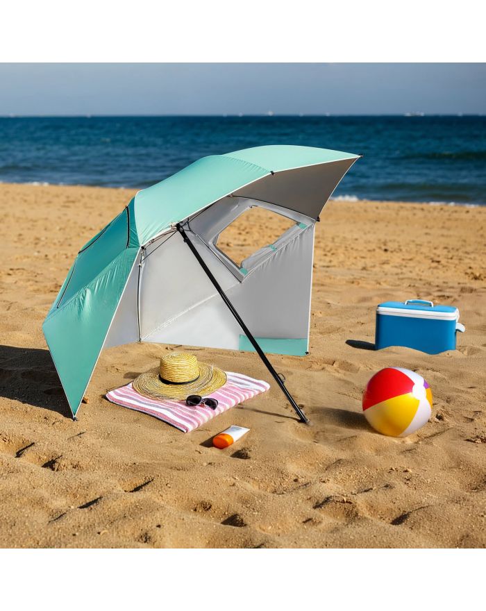 NC17114 PARASOL/PARAWAN PLAŻOWY 2W1 XXL 240 CM ZIELONY NILS