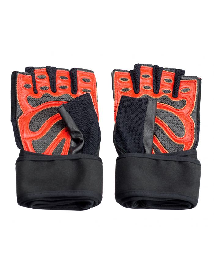 RST01 BLACK/RED ROZM. M RĘKAWICE NA SIŁOWNIĘ HMS