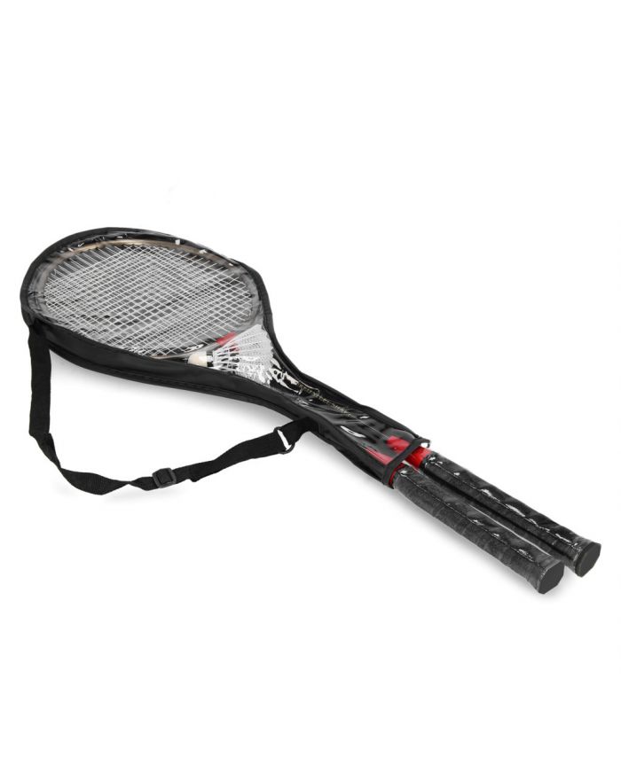 Spokey BADMNSET1 - Zestaw do badmintona: 2 rakietki + lotka + pokrowiec