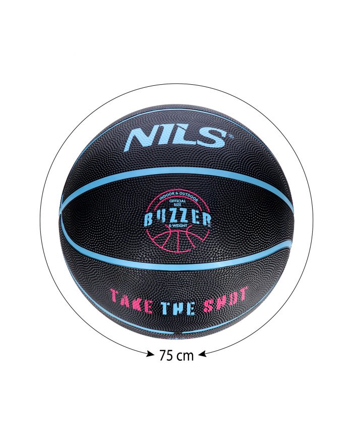 NPK271 PIŁKA DO KOSZYKÓWKI CZARNA BUZZER 7 NILS