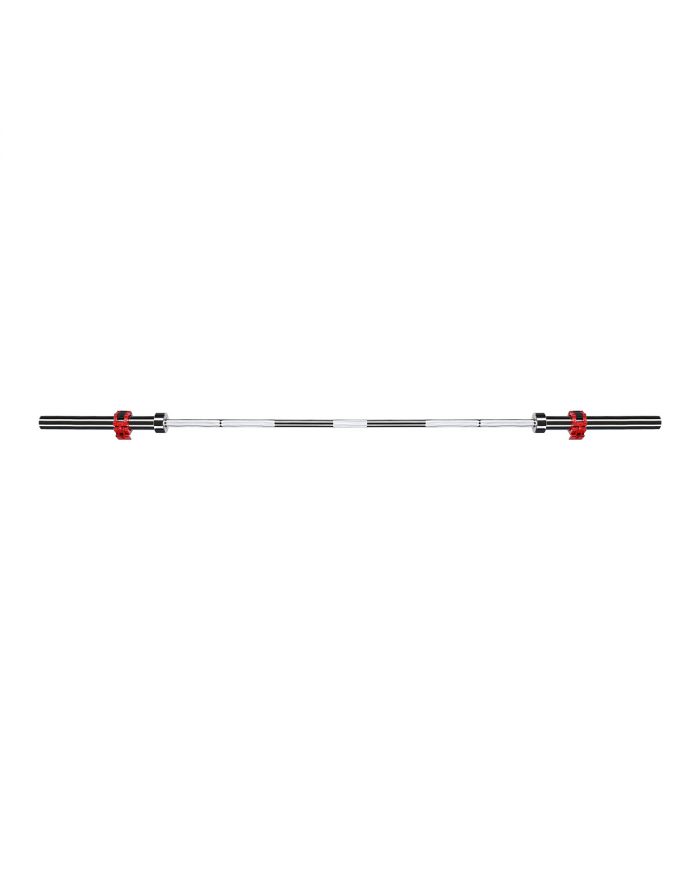 GO450 (+ ZG1000R) GRYF OLIMPIJSKI 18.5KG 2200MM HMS Z ZACISKAMI LOCK JAW RED