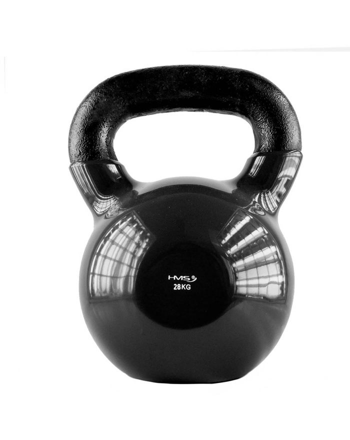 KNV28 BLACK KETTLEBELL ŻELIWNY POKRYTY WINYLEM HMS