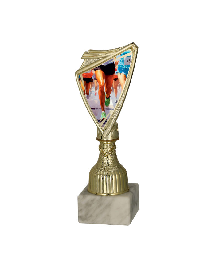 Puchar plastikowy złoty - BIEGI 18.5cm