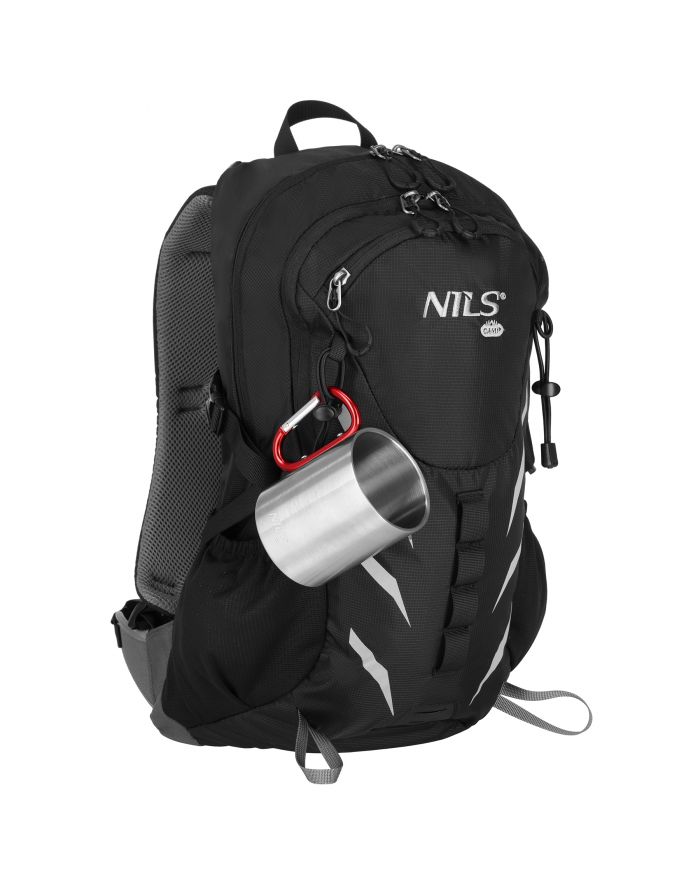 NC17110 KUBEK KEMPINGOWY Z KARABIŃCZYKIEM 300 ML STAL NIERDZEWNA CZERWONY NILS CAMP