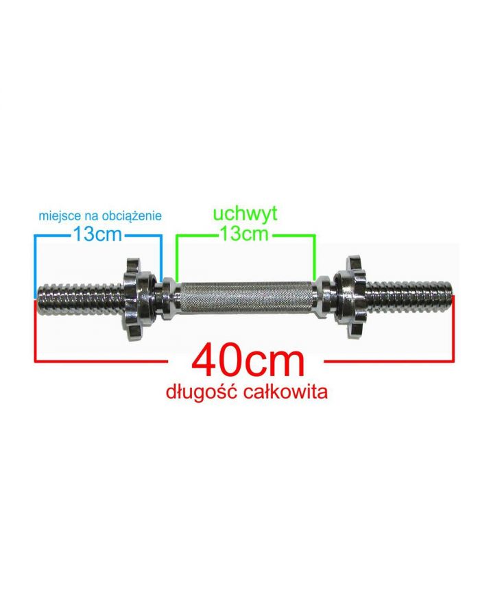 GRYF KRÓTKI 40 CM + ZACISKI ENERO FIT fi25,4 MM
