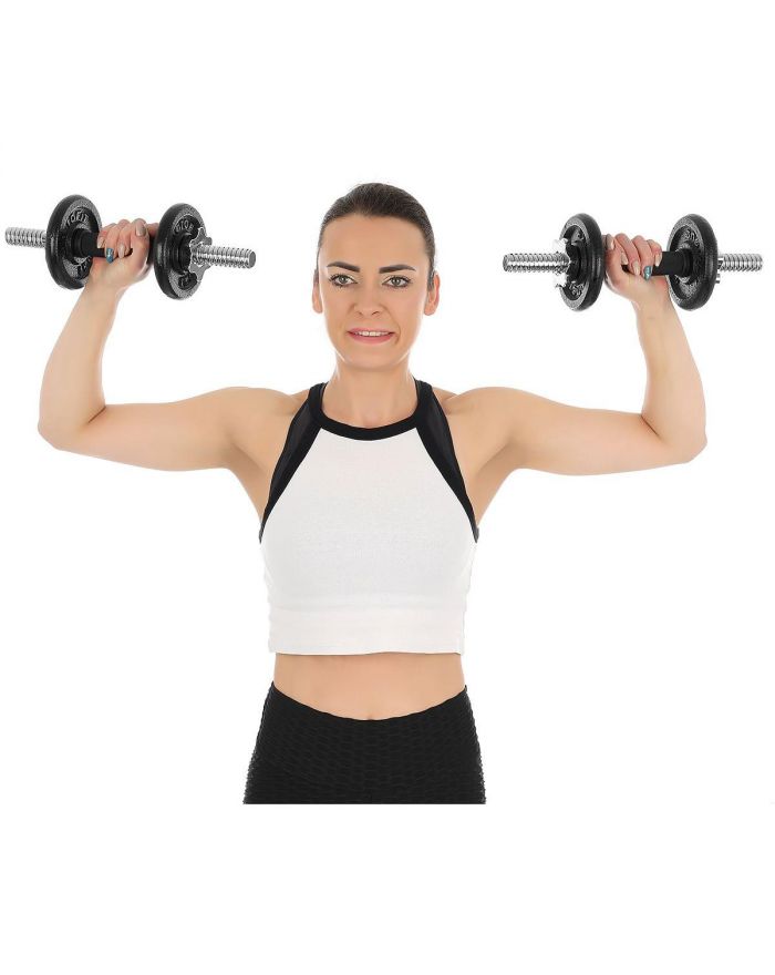HANTLA ŻELIWNA 15 KG ( 2x7.5 KG ) WALIZKA ENERO FIT