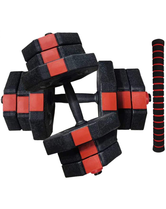 REGULOWANE HANTLE TRENINGOWE 2x10KG Z FUNKCJĄ SZTANGI ENERO FIT