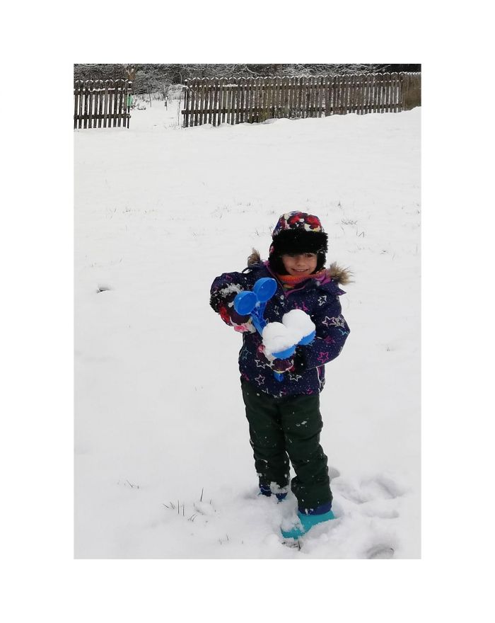 ŚNIEŻKOMAT- SNOWBALL DO ROBIENIA KULEK ŚNIEŻNYCH PODWÓJNY NIEBIESKI