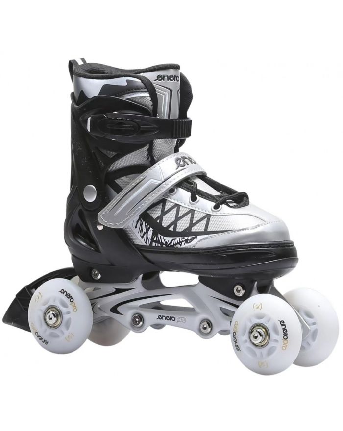 ŁYŻWOROLKI-WROTKI-ŁYŻWY 4W1 ENERO PRO LED 30-33 SZARE