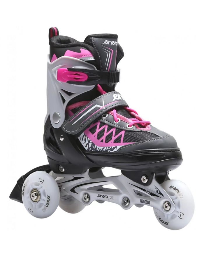ŁYŻWOROLKI-WROTKI-ŁYŻWY 4W1 ENERO PRO LED 26-29 RÓŻOWO-SZARE